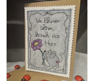 Stickdatei - ITH Postkarte Maus Freundschaft